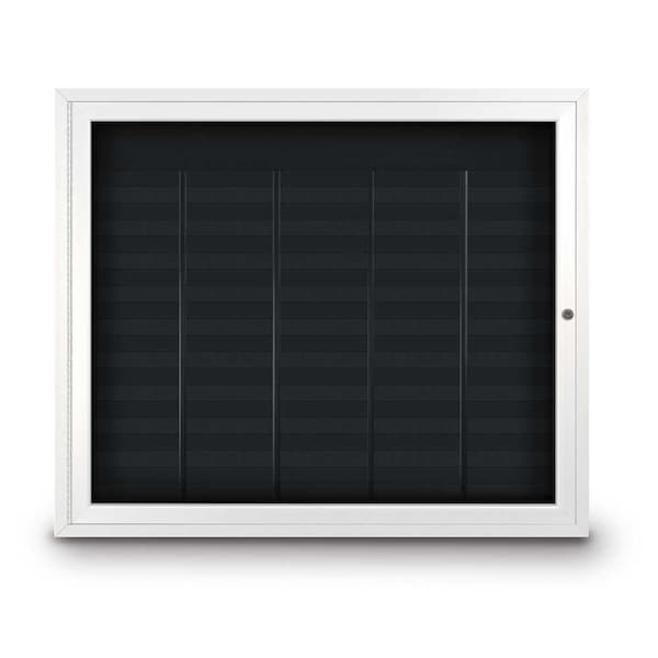 United Visual Products Outdoor Enclosed Combo Board, 72"x36", Satin Frame/Black Porc & Cork UVCB7236OD-BLKPORC-CORK - main